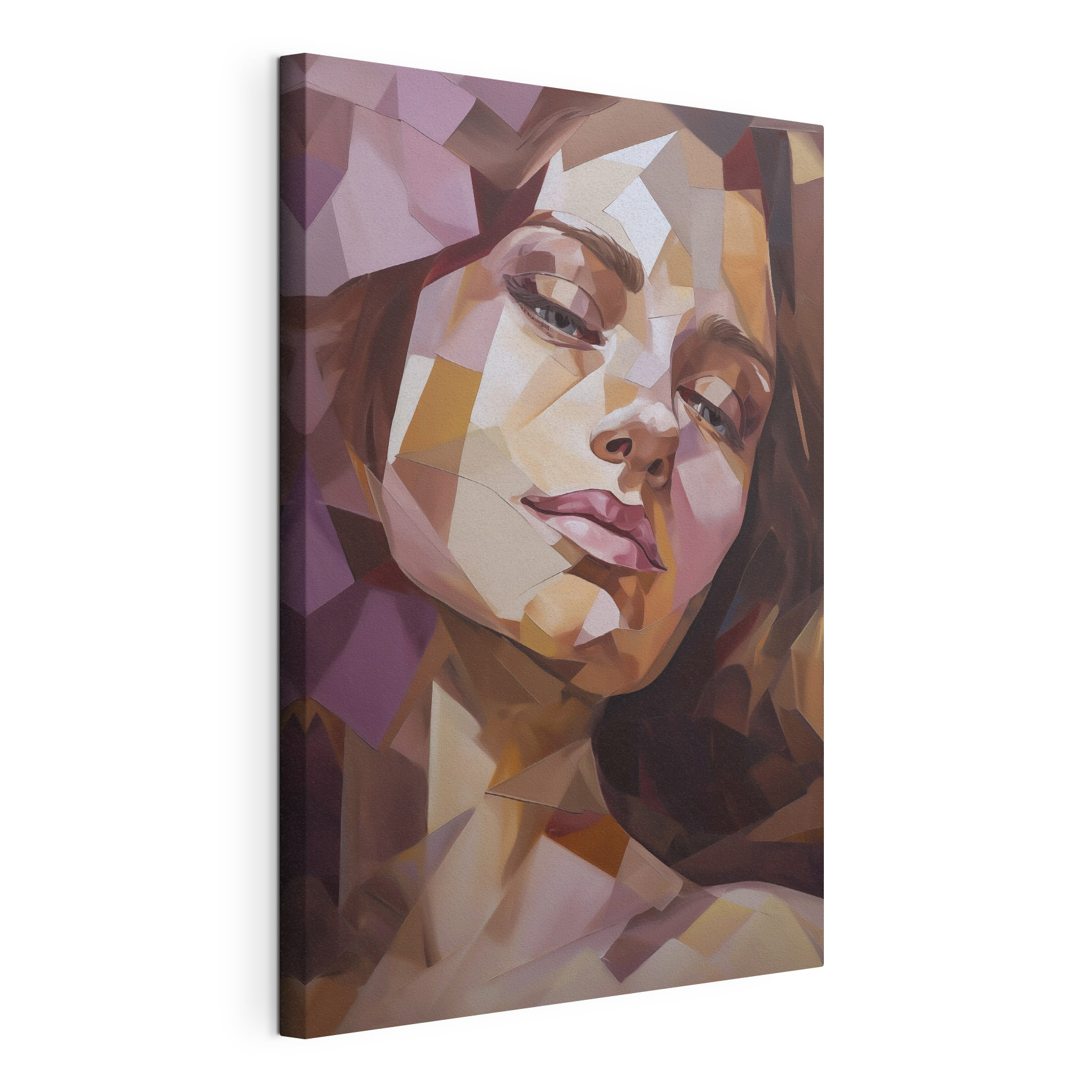 Woman's face with low polygons