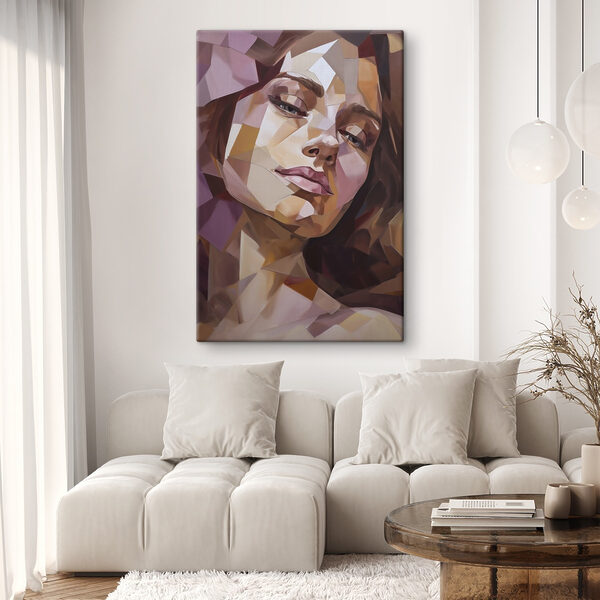 Woman's face with low polygons