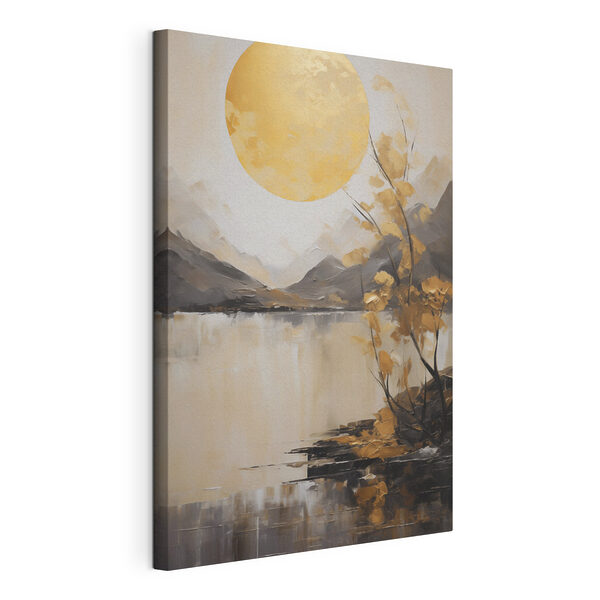 Painting of a tree and a lake Painting of a tree and a lake