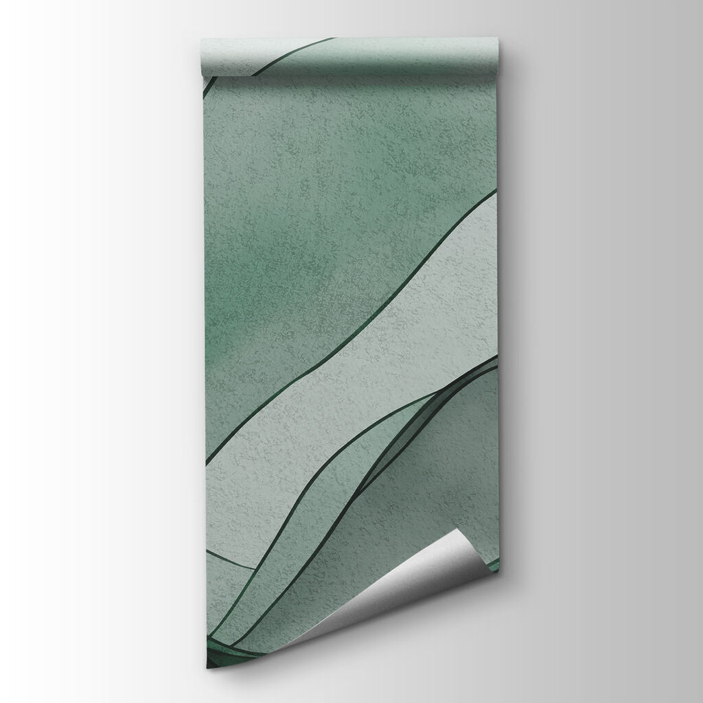 Green wavy lines on a white background