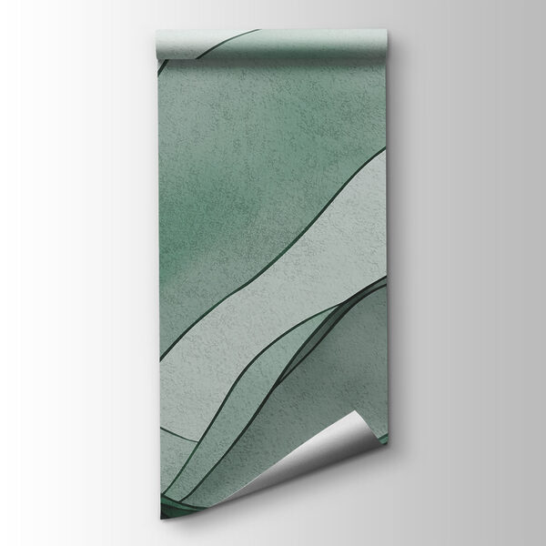Green wavy lines on a white background