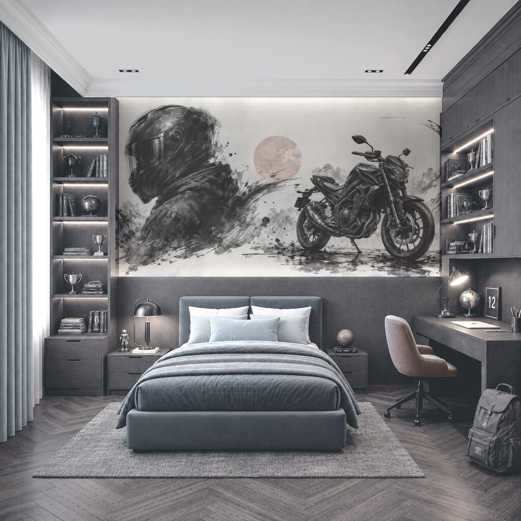 Motocykl s černou maskou Motocykl s černou maskou