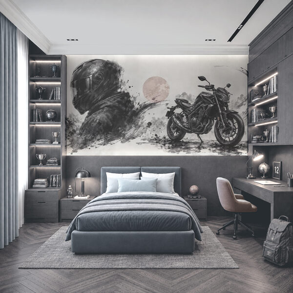 Motocykl s černou maskou Motocykl s černou maskou