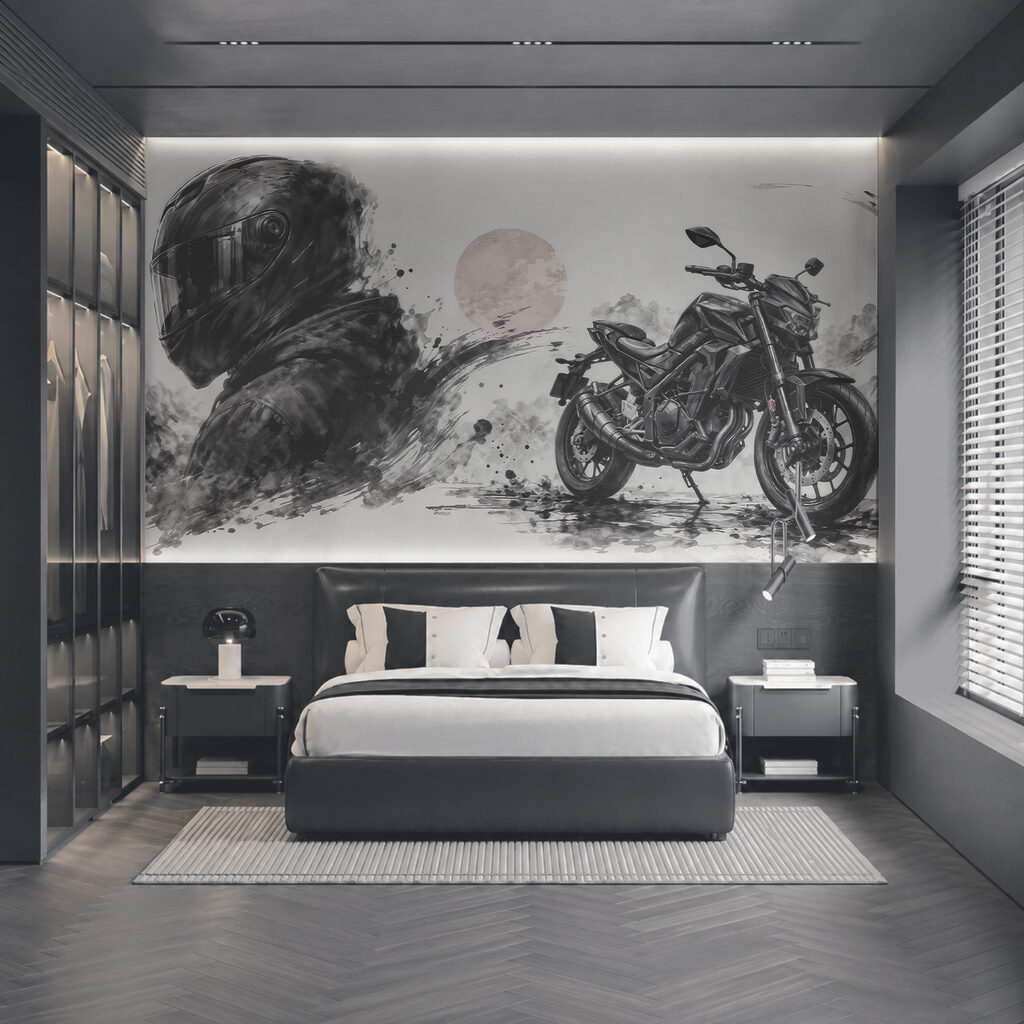 Motocykl s černou maskou Motocykl s černou maskou