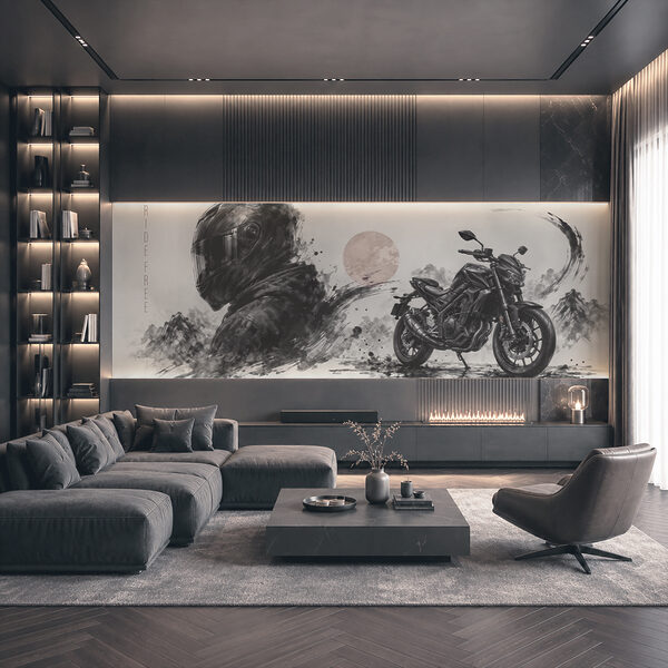 Motocykl s černou maskou Motocykl s černou maskou