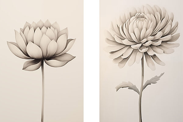 Delicate flowers in soft hues
