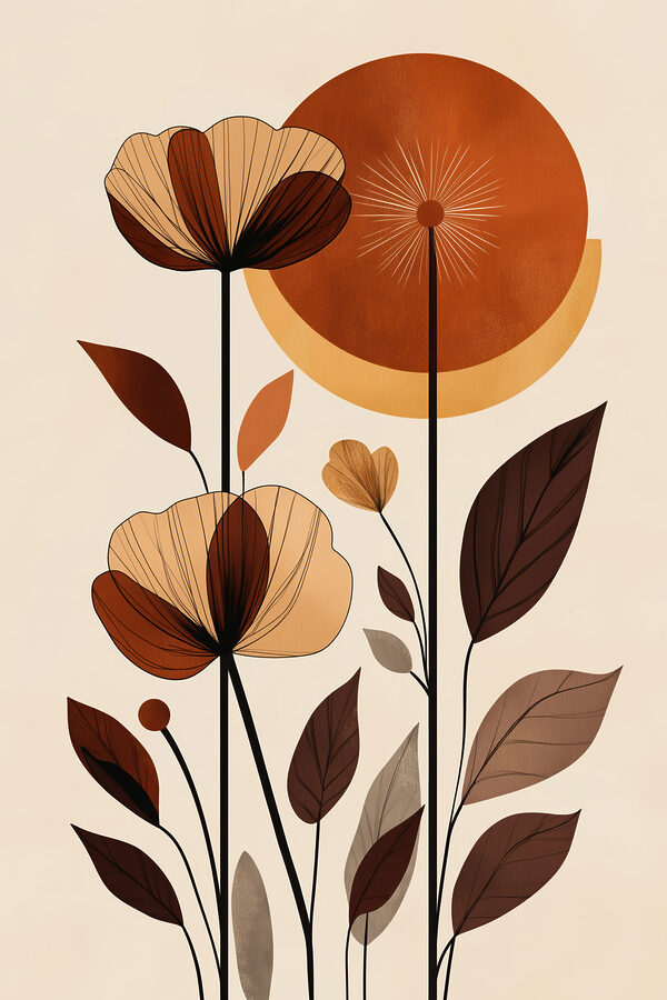 Elegant floral arrangement with warm tones