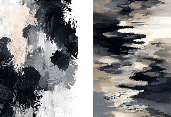 Abstract forms in monochrome shades
