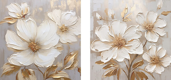 Blooming flowers in soft tones
