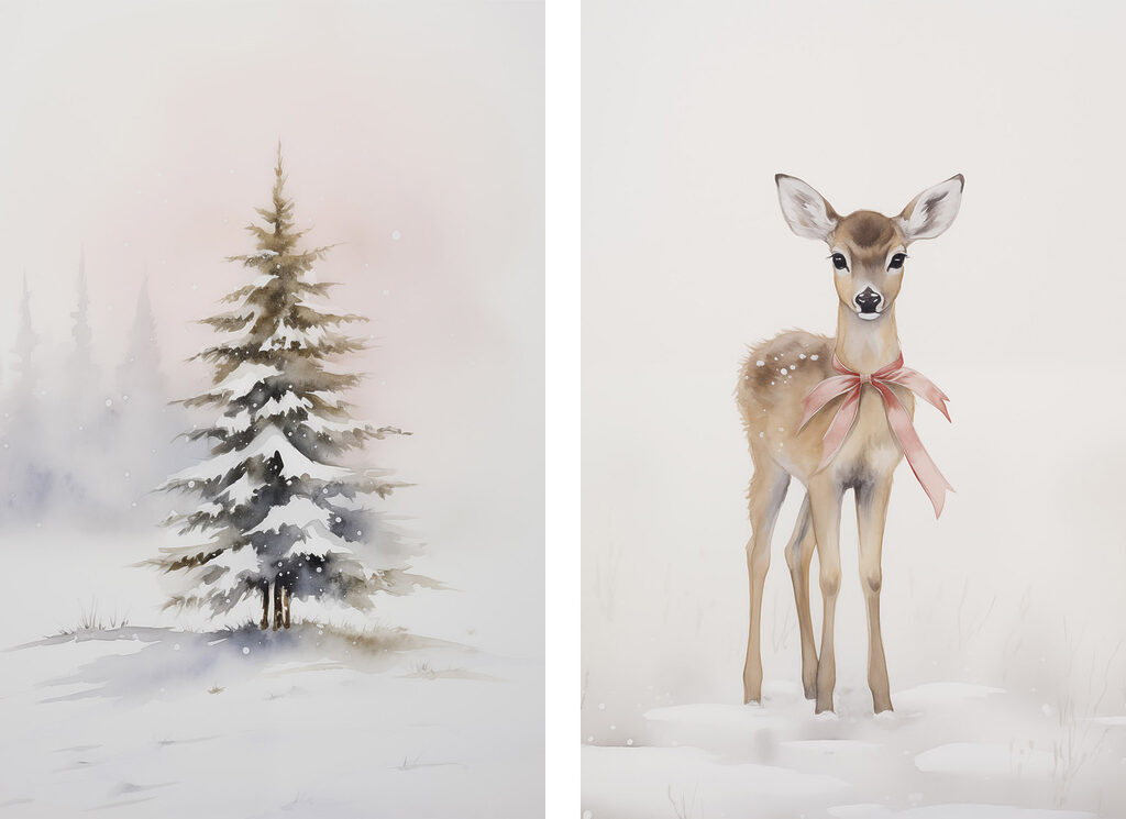 Deer in the snow