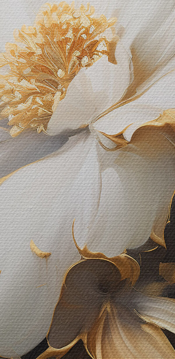 Two paintings of flowers on a black background