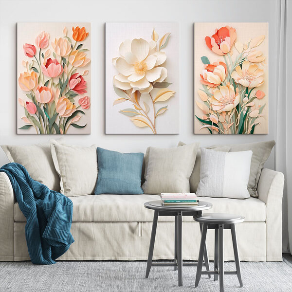 Collage of paper flowers
