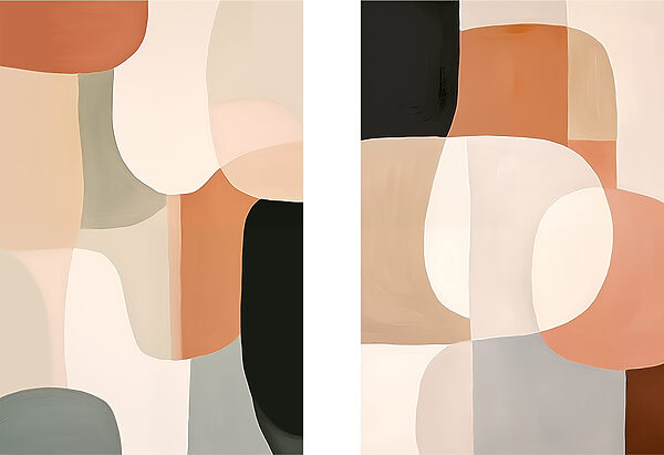 Abstract shapes in soothing colors