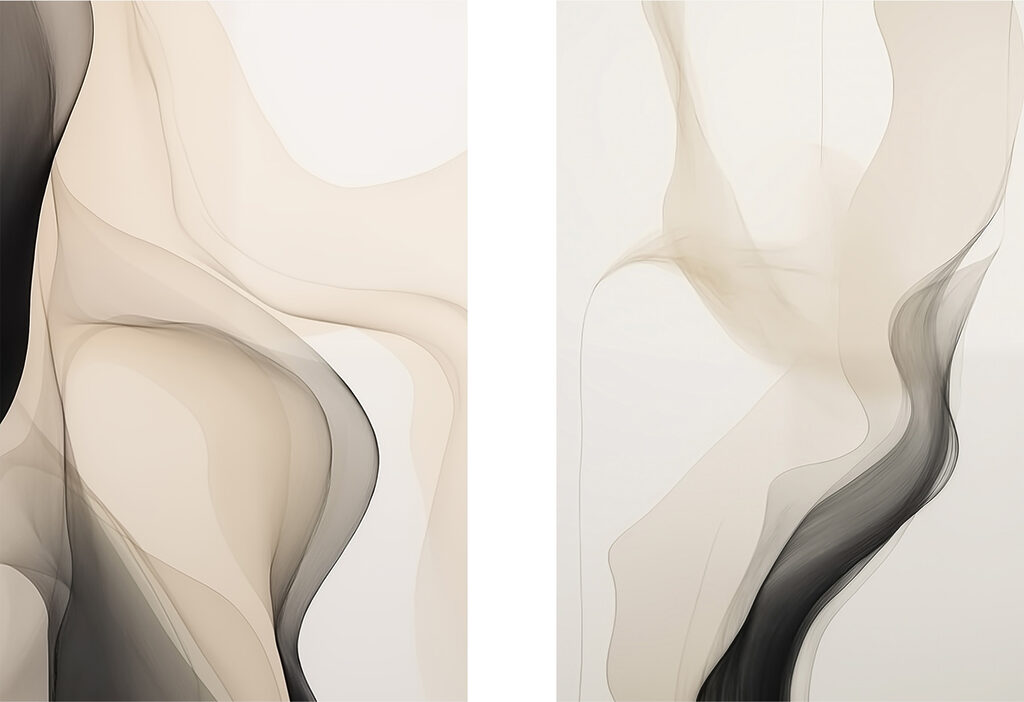 Fluid forms gracefully intertwine and blend