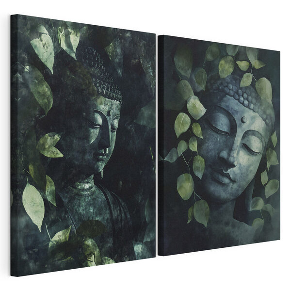 Modulární tisk na plátně Klidný Buddha uprostřed bujné zeleně