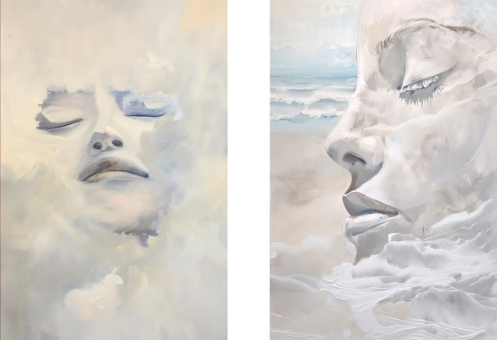 Painting of a woman's face Painting of a woman's face