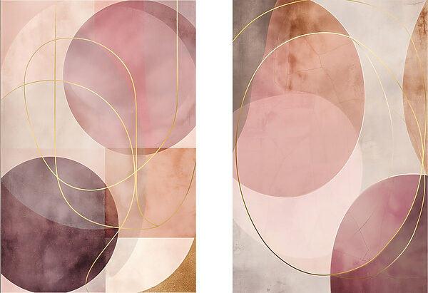 Geometric shapes in warm hues