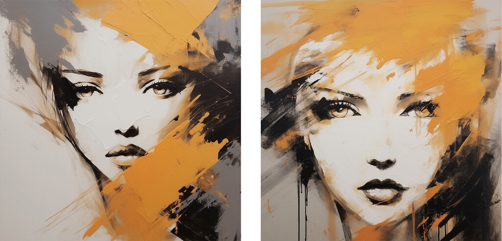 Painting of a woman's face