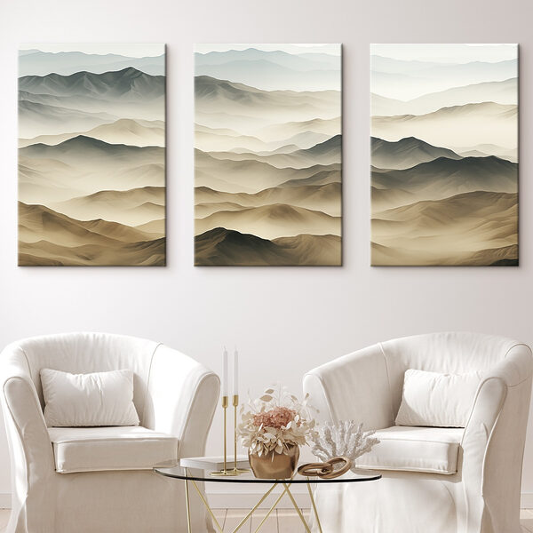 Group of mountains with fog