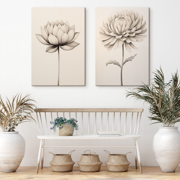 Delicate flowers in soft hues