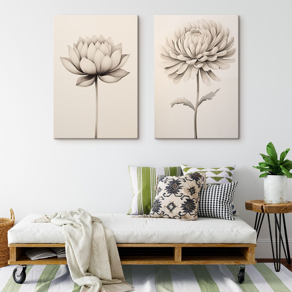 Delicate flowers in soft hues