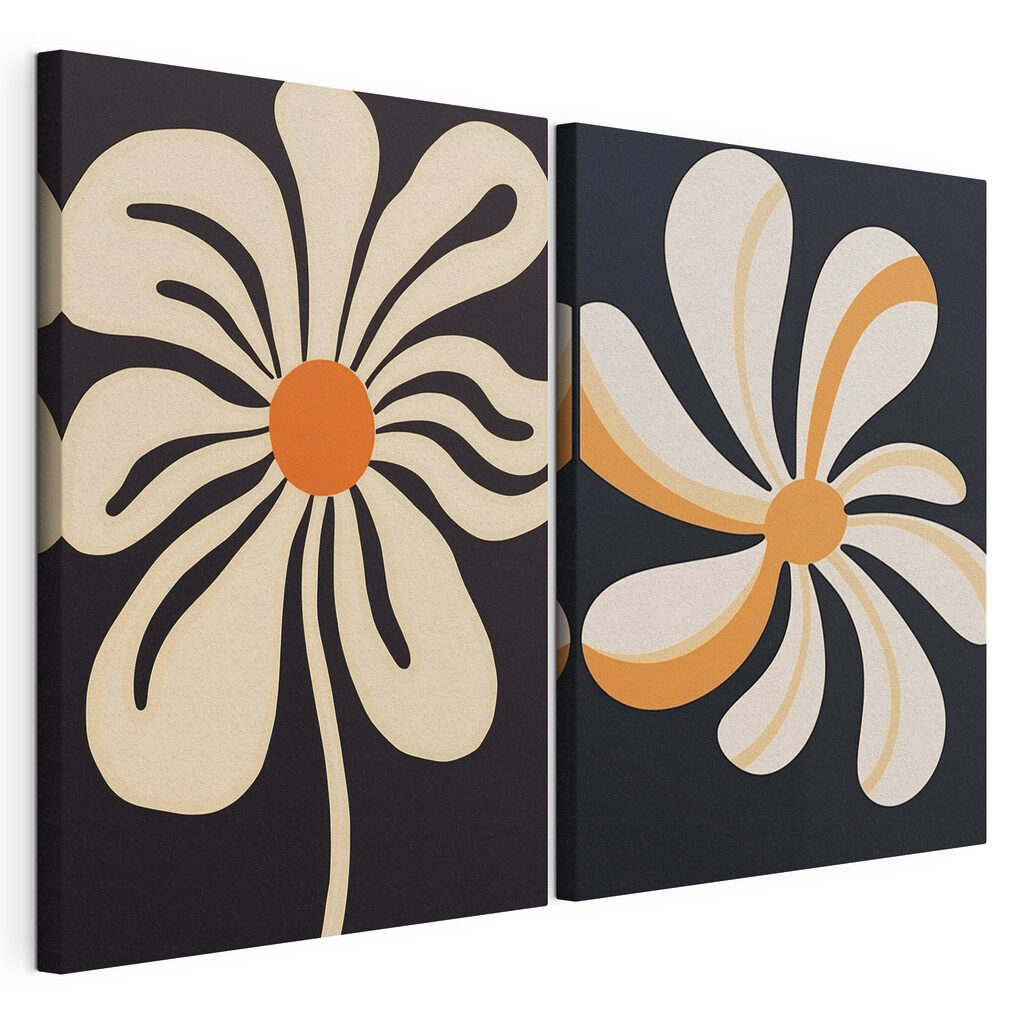 Bold floral designs in warm tones Bold floral designs in warm tones