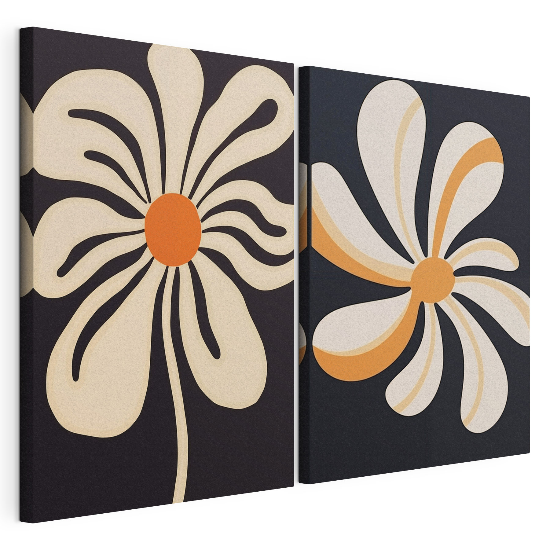 Bold floral designs in warm tones Bold floral designs in warm tones