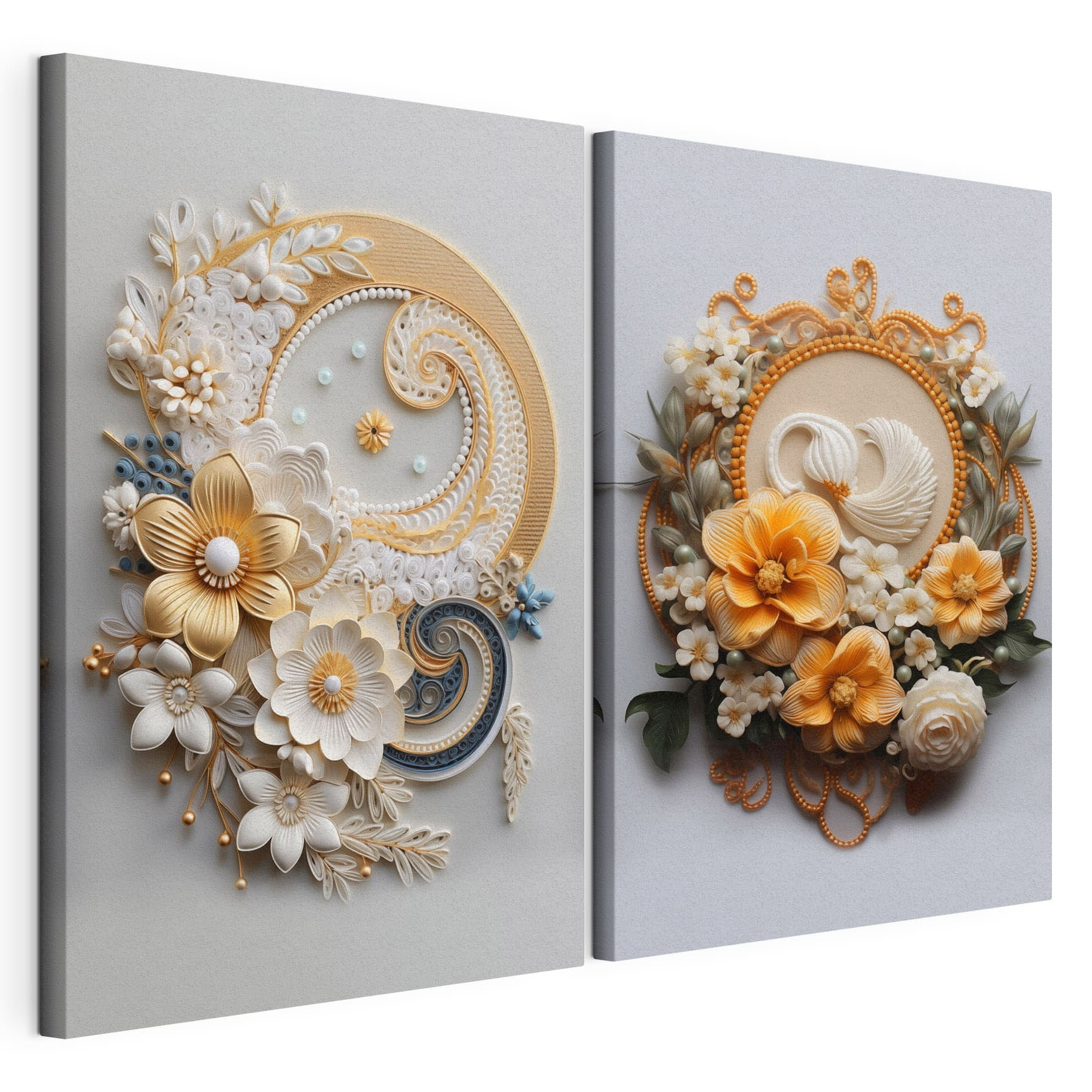 Collage of images of flowers and leaves