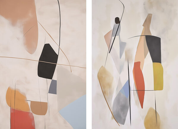 Abstract shapes in soft hues