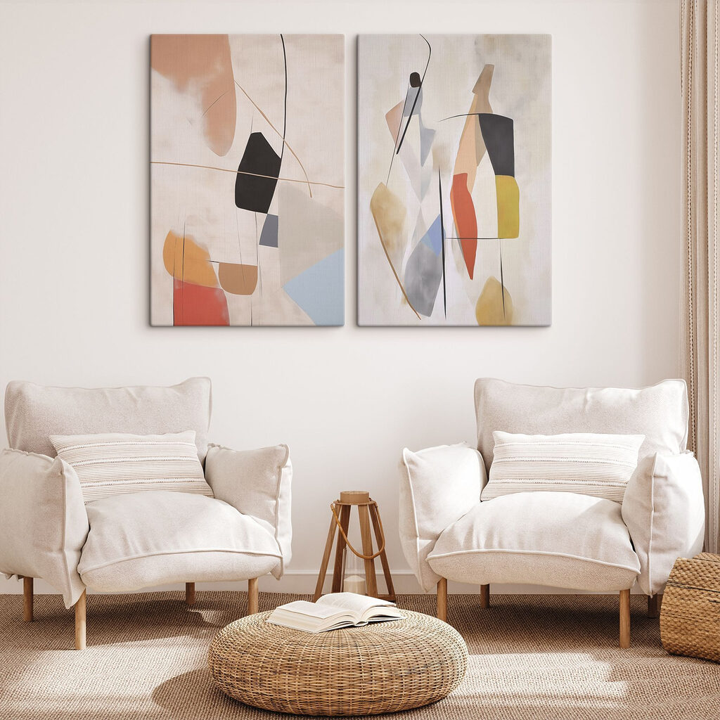 Abstract shapes in soft hues