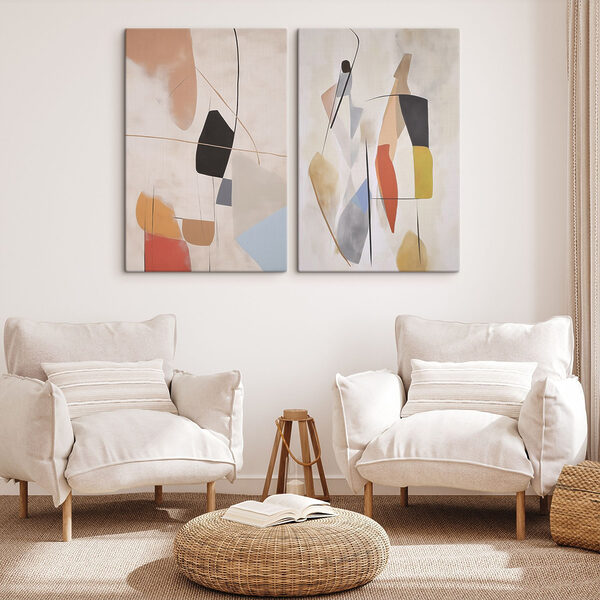 Abstract shapes in soft hues