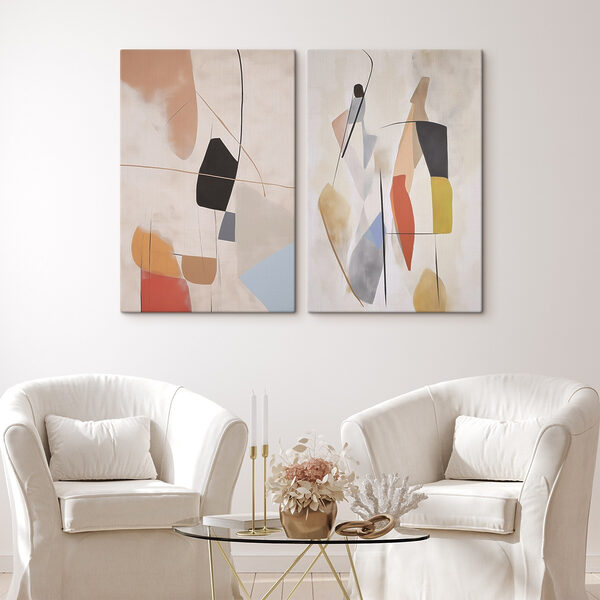 Abstract shapes in soft hues