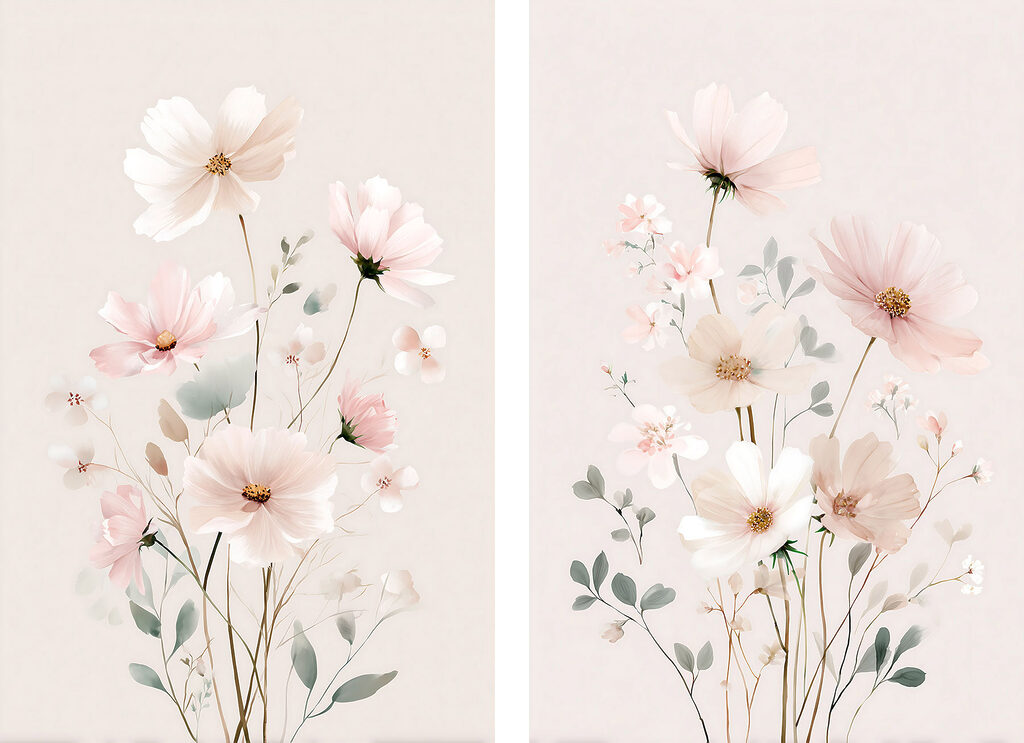 Couple of flowers on a white background Couple of flowers on a white background