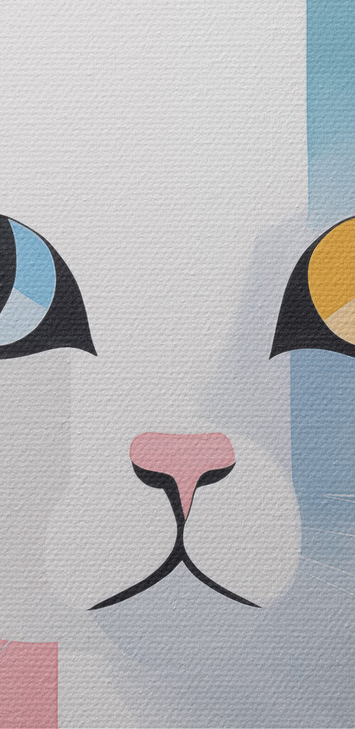 Two paintings of a cat