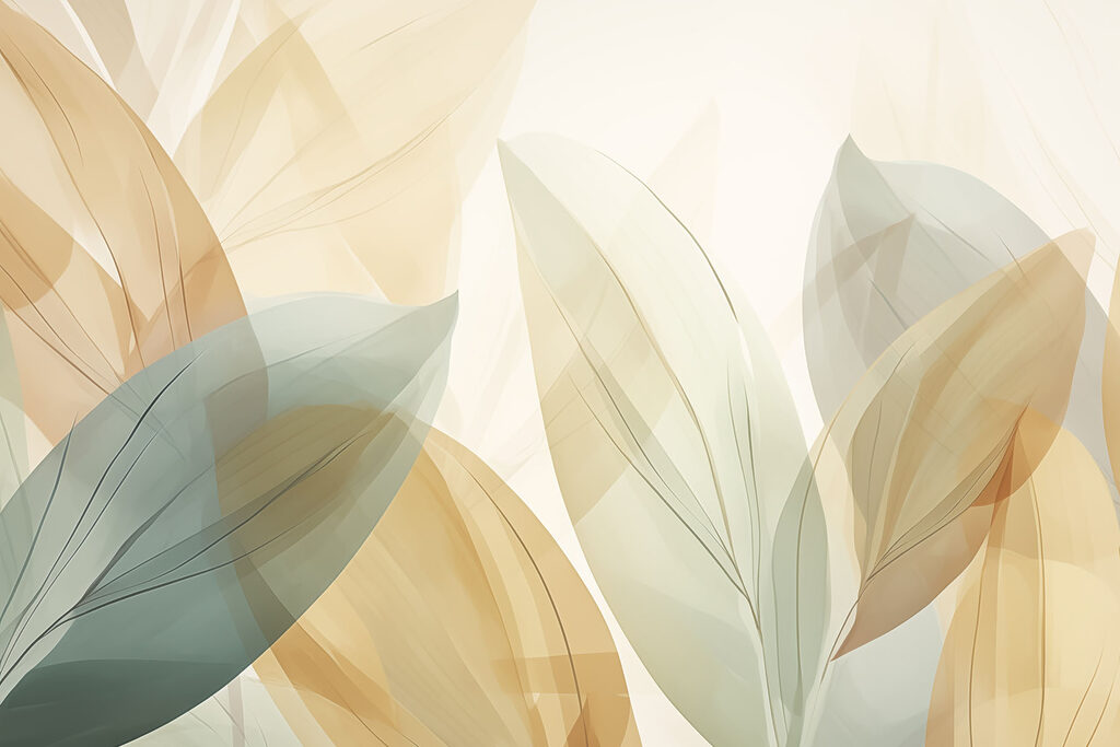 Translucent leaves dance in soft hues Translucent leaves dance in soft hues