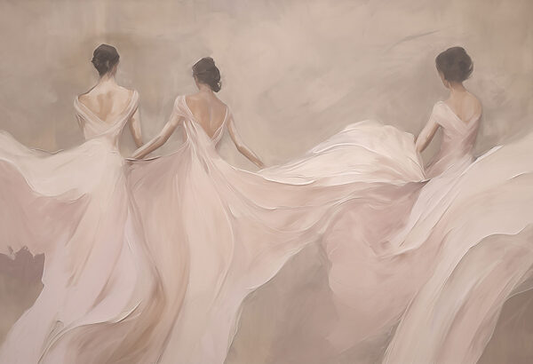 Painting of a woman in white dresses Painting of a woman in white dresses