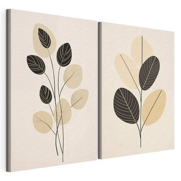 Modulární tisk na plátně Elegantní botanické umění pro moderní interiéry