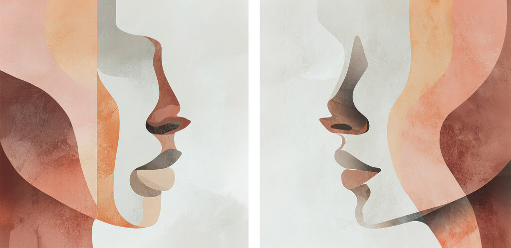 Two faces of a person