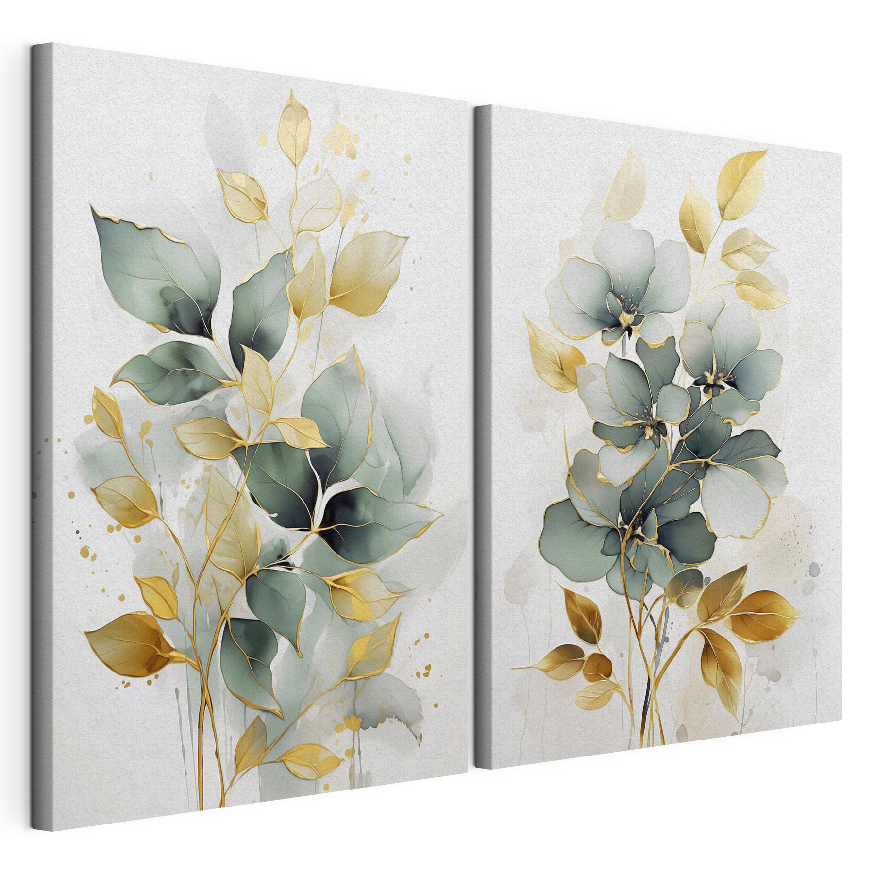 Painting of flowers and leaves