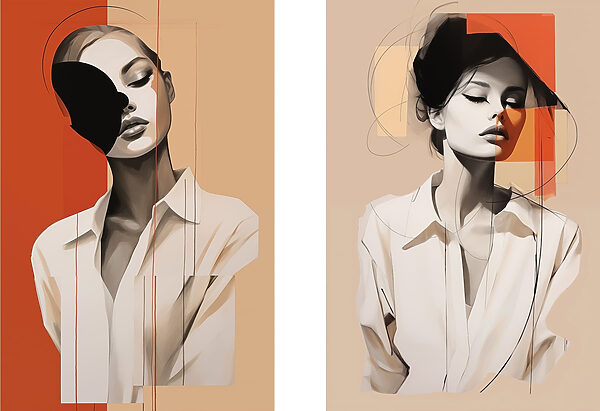 - Captivating abstract portrait interpretations