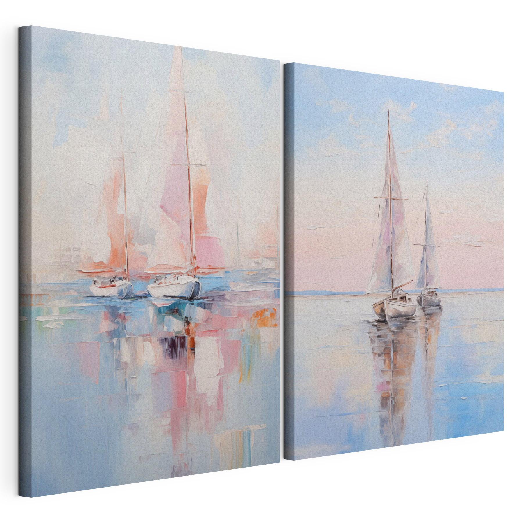 Painting of boats on water