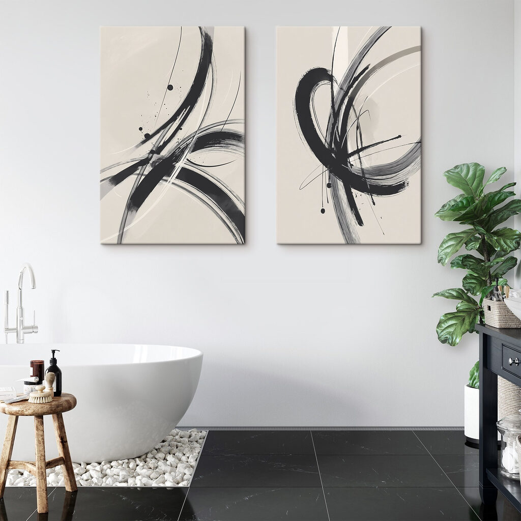 Black and white image of a swirly design