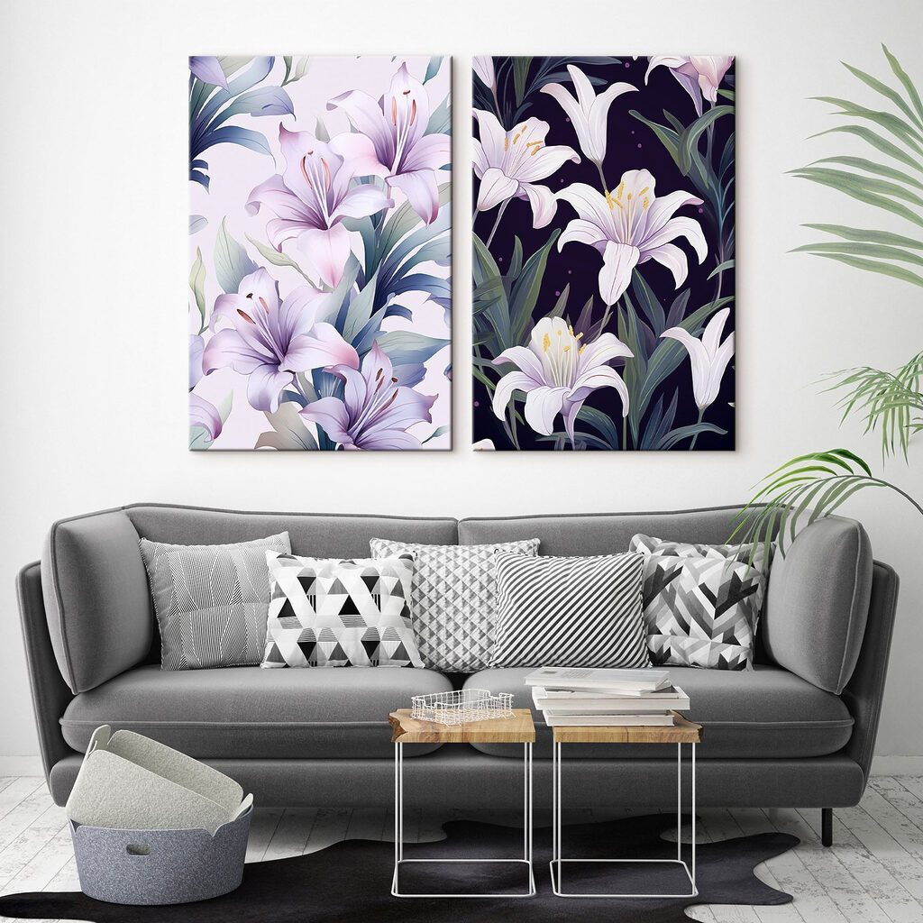 Vibrant flowers in soft hues