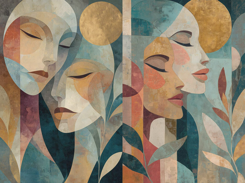 Collage of a woman's face Collage of a woman's face