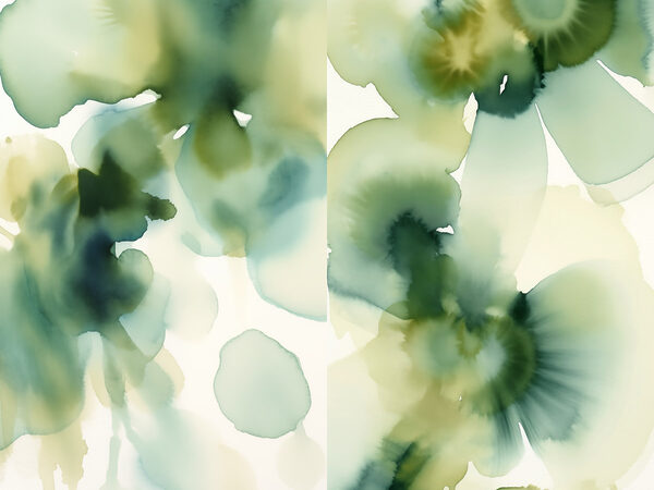 Fluid greens and blues in harmony