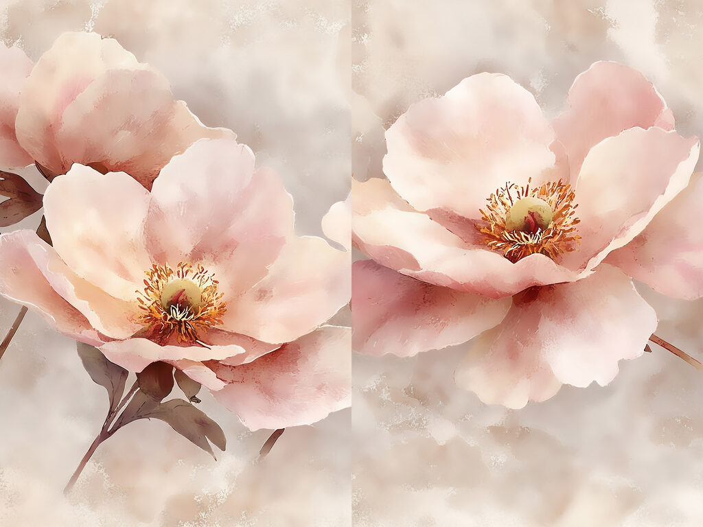 Delicate blooms in soft pastel hues