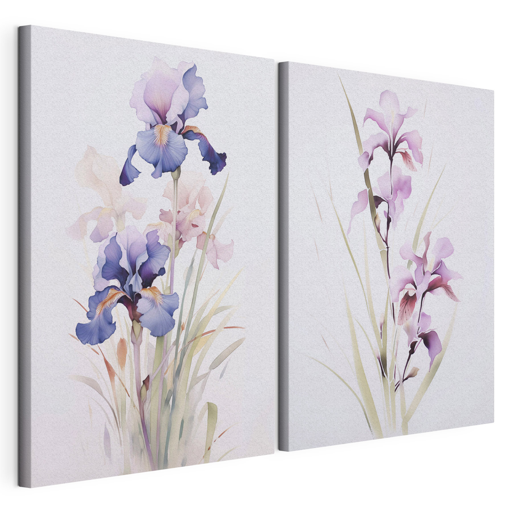 Painting of flowers on a white surface Painting of flowers on a white surface
