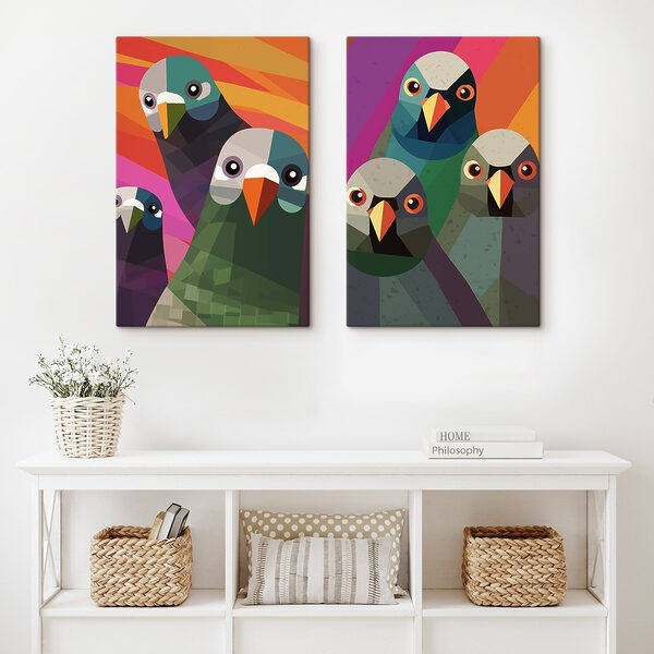 Group of birds with different colors Group of birds with different colors
