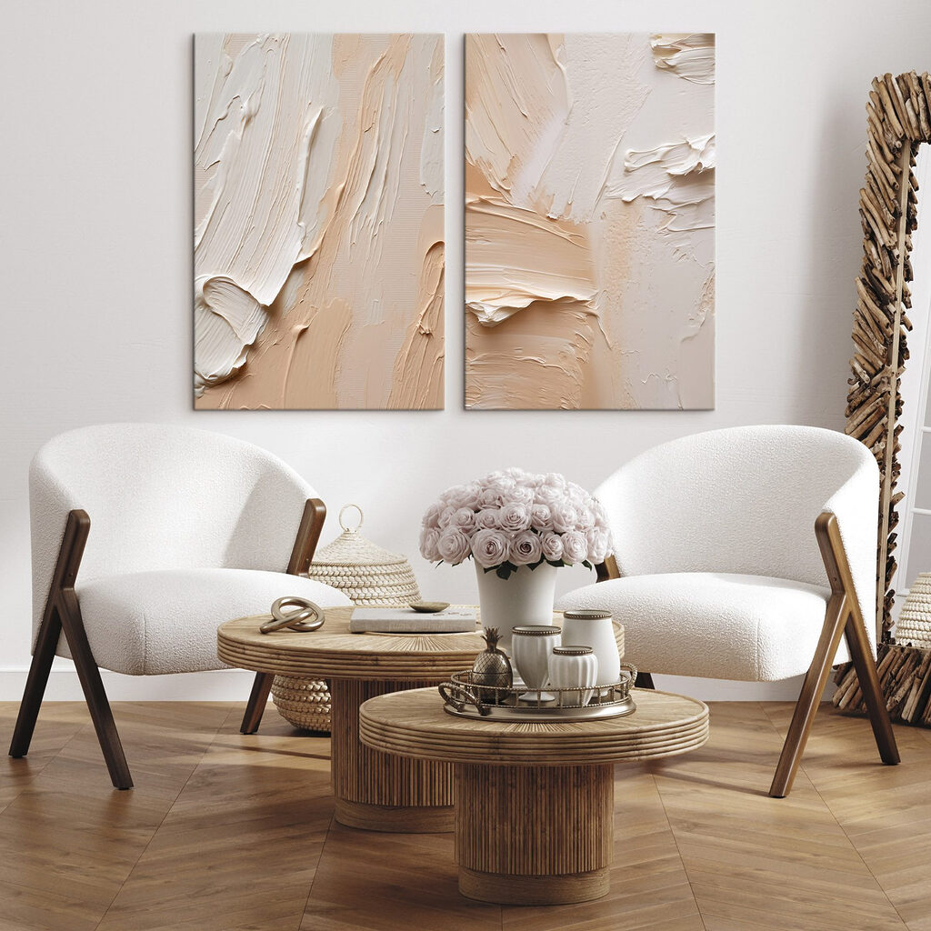Abstract strokes in soft shades