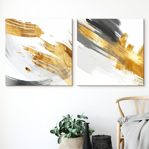 Abstract brush strokes in bold colors